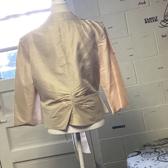 Talbots pure silk dress jacket Set SIZE 16 GOLD. MOTHER OF THE BRIDE ?EVENING ? - Picture 4 of 10